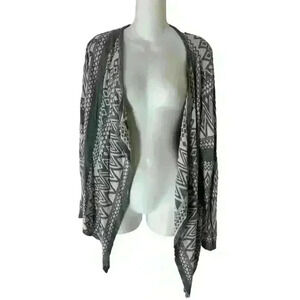 Faded Glory Sweater Women's Size XL Gray White  Cardigan Sweater Ladies XL